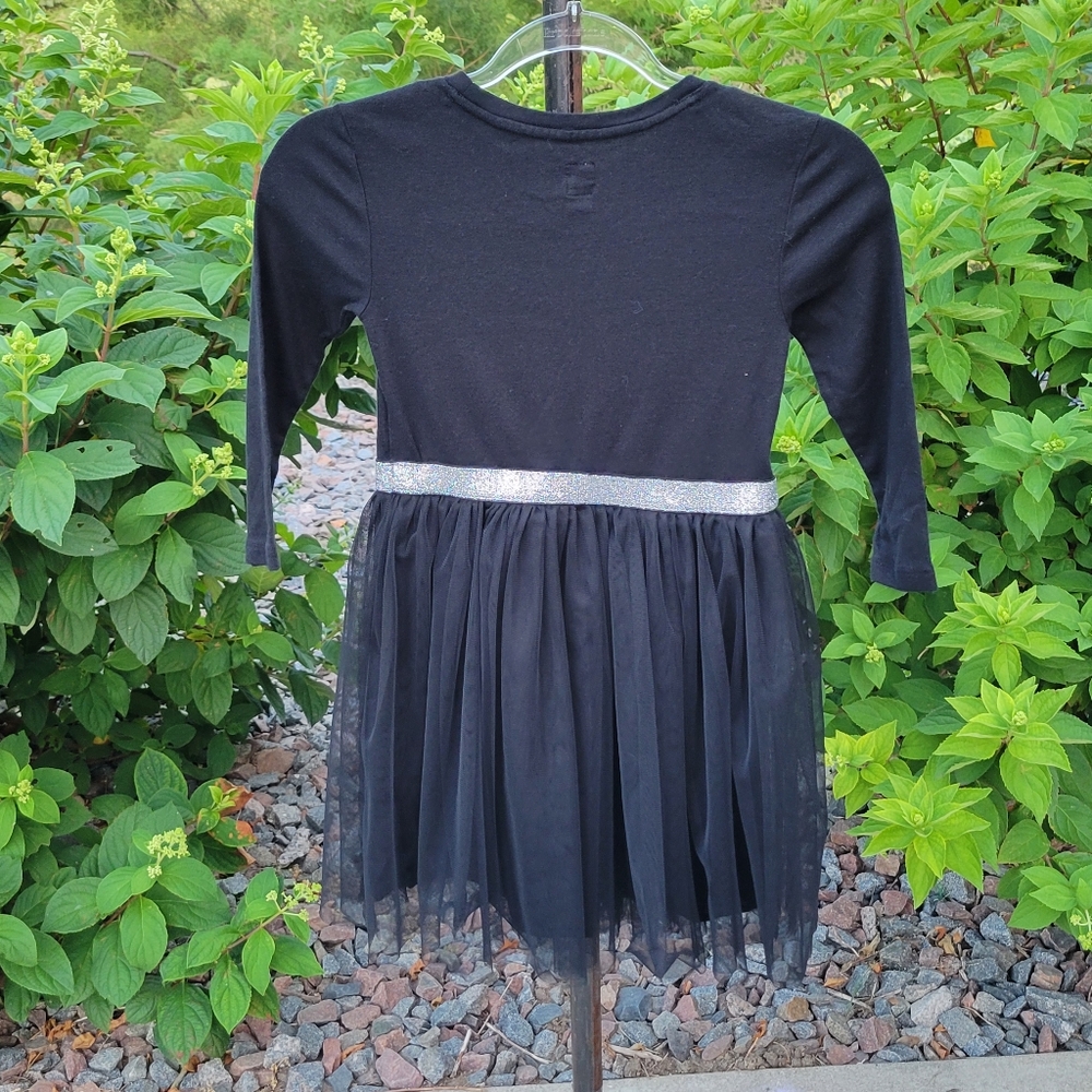 Gap kids size Medium black TULLE crew dress